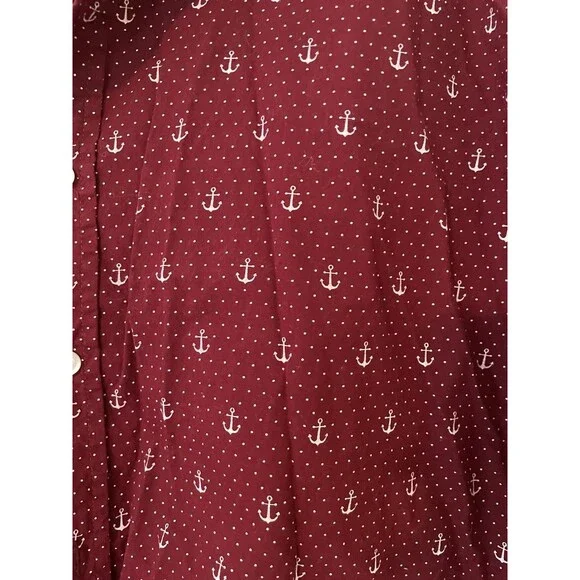 Gentlemen's Outfitters 2X Shirt Nautical Anchors Short Sleeve Button Up - Picture 3 of 4